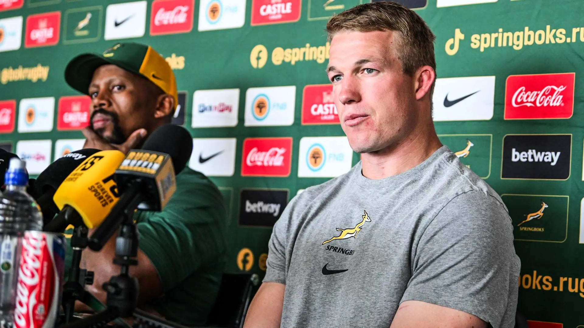 Pieter -Stef du Toit speaks to the meida.
