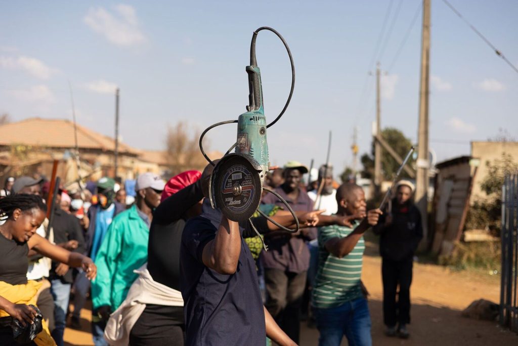 30 June anti-migrant protests in Johannesburg.