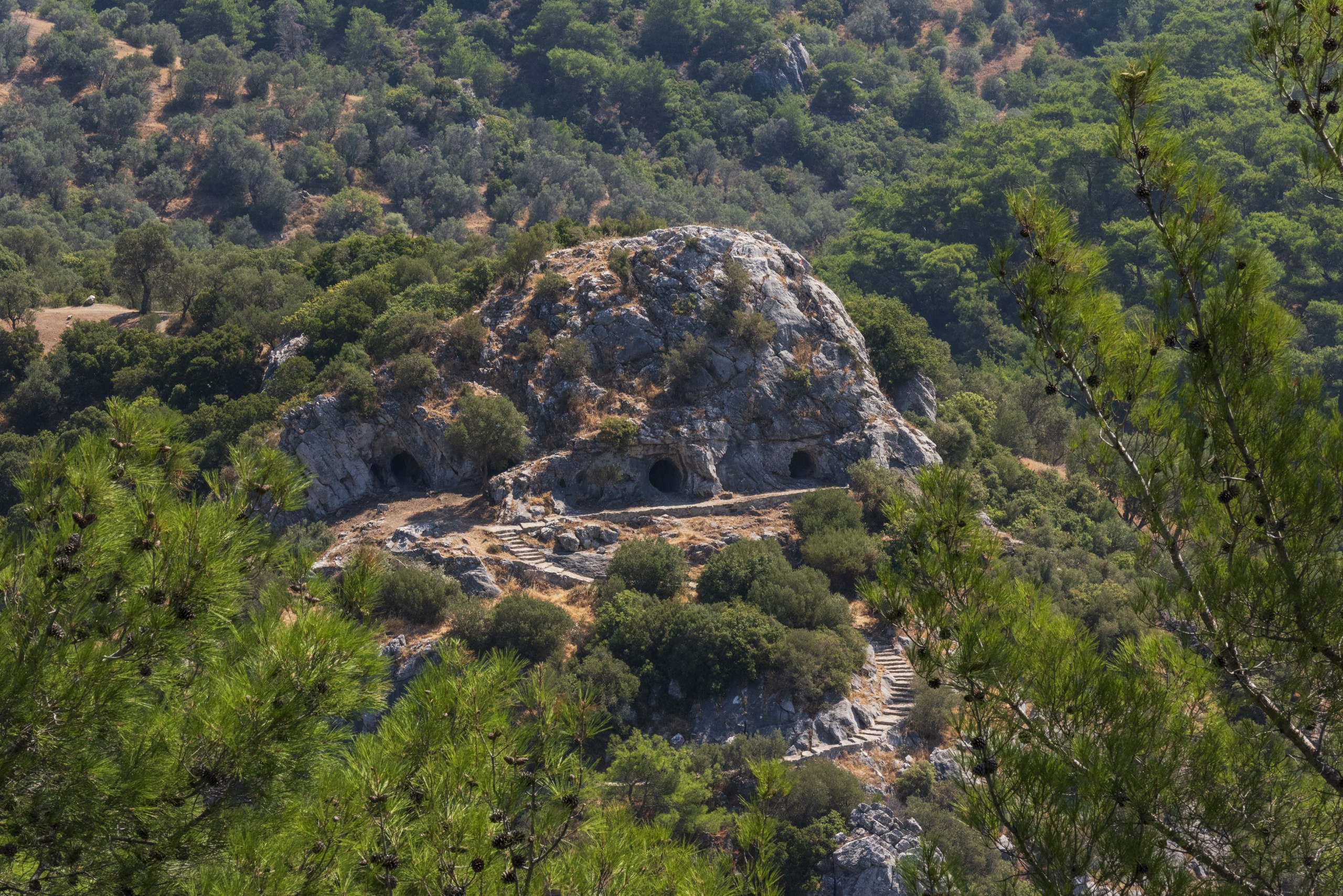 The caves in Bornova Homeros Valley, believed to be where famous Greek Poet Homer lived and wrote his iconic poems.