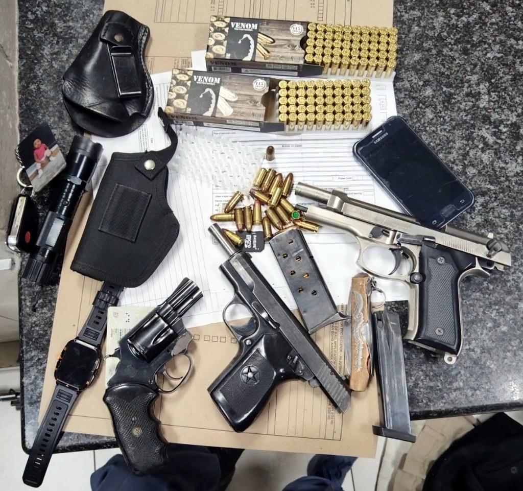 Two unlicensed firearms and 126 rounds of ammunition were seized in Alberton. PHOTO: SAPS