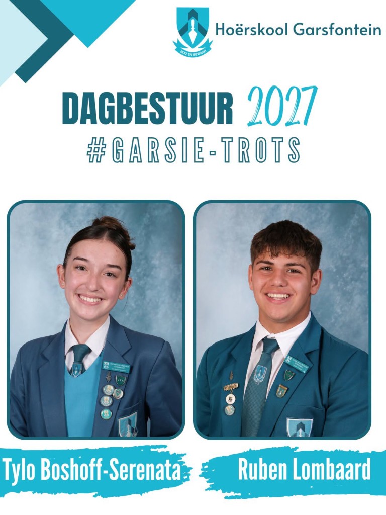 Hoofleiers en Dagbestuur 2026/2027 - Hoërskool Garsfontein