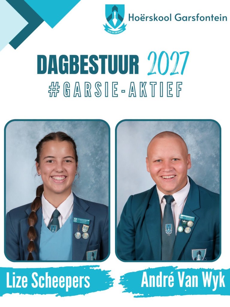Hoofleiers en Dagbestuur 2026/2027 - Hoërskool Garsfontein