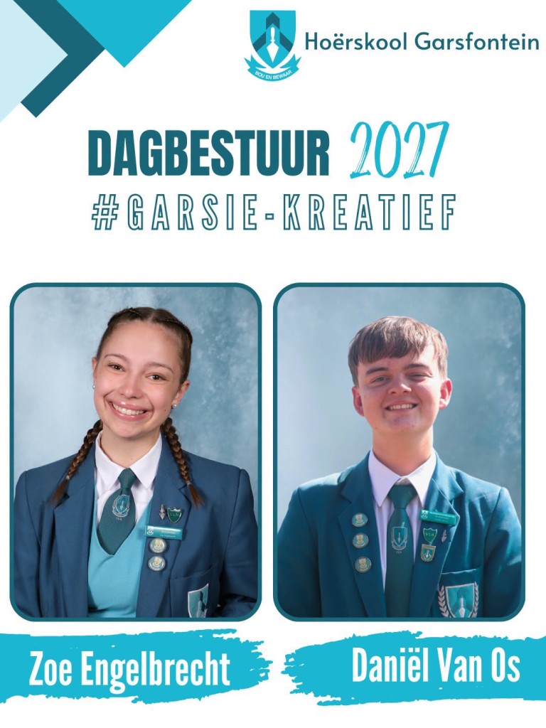Hoofleiers en Dagbestuur 2026/2027 - Hoërskool Garsfontein