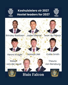 Koshuisleierskorps vir 2027 aangekondig – Hoërskool Trio