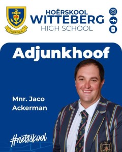 Adjunkhoof amptelik aangestel – Hoërskool Witteberg