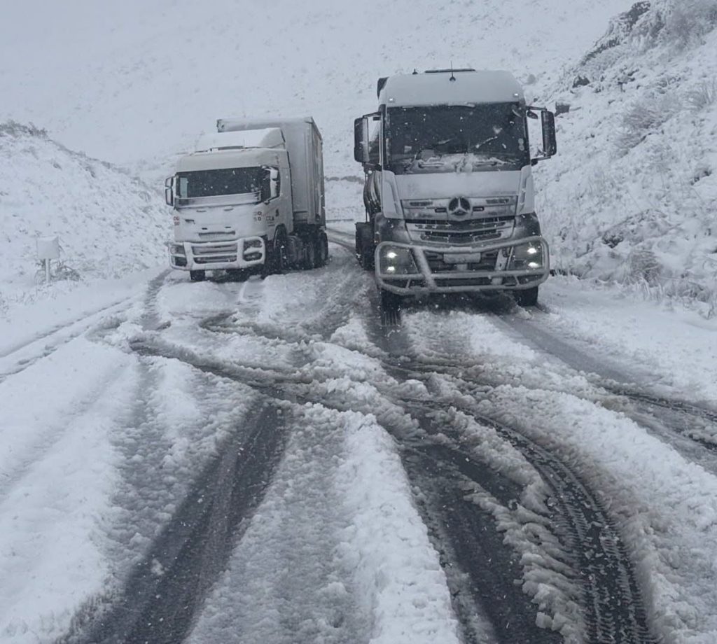 Trucks on a road in KwaZulu-Natal. PHOTO: Facebook