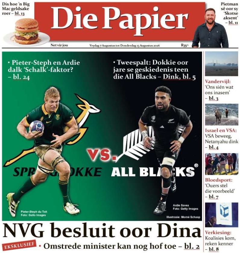 Die Papier is vandag op straat.