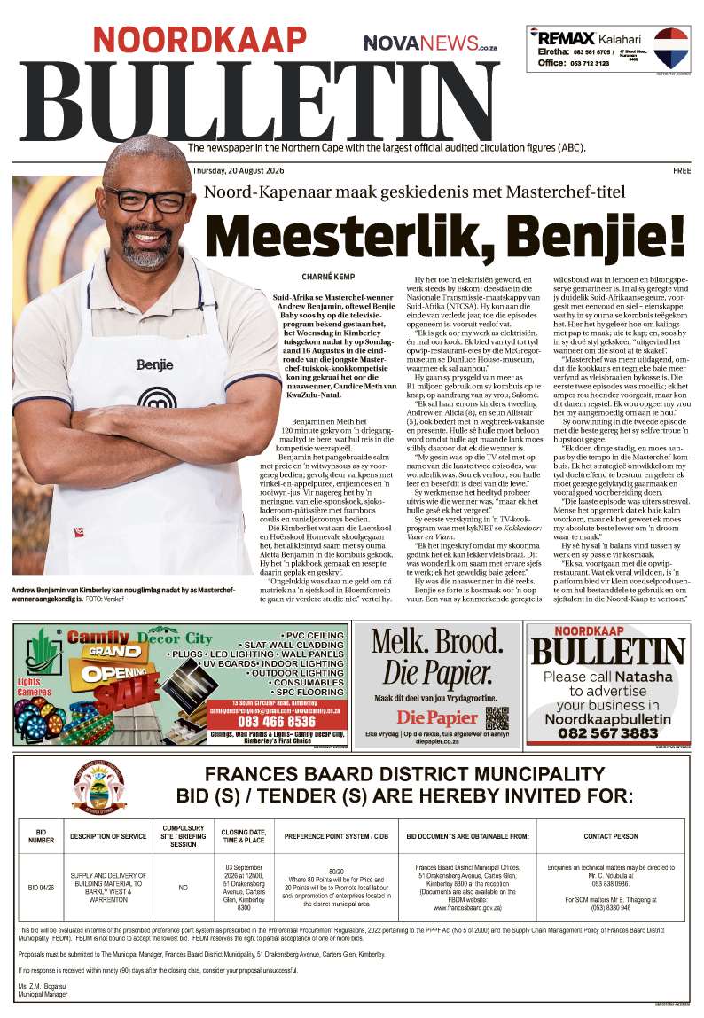 NoordKaapBulletin – E-publikasie 20 Augustus 2026