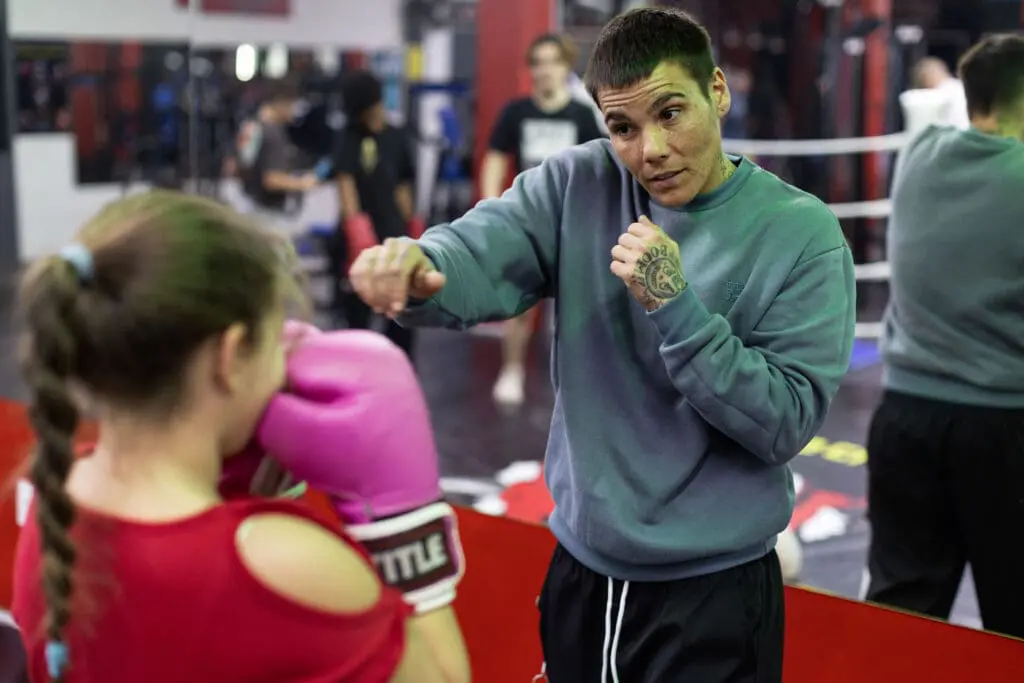 Bernice Ferreira coaches a group of children at a gym in Northcliff, Johannesburg.