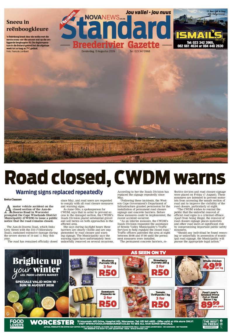Standard Breederivier Gazette – E-edition – 13 August 2026