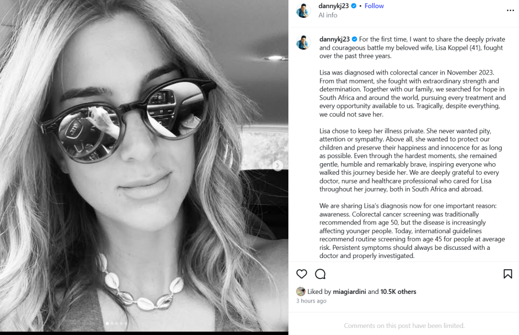 Lisa Koppel dies of cancer.