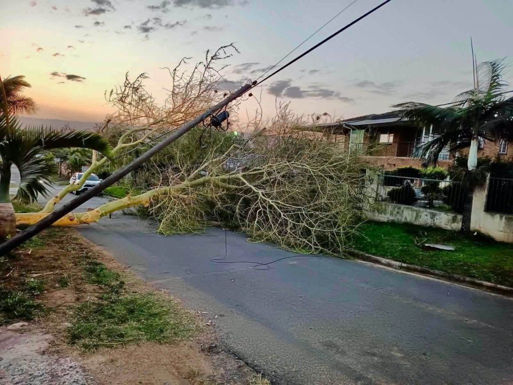 Durban storm damage.