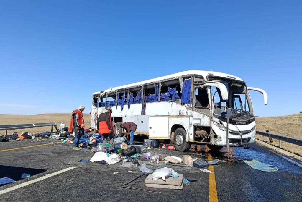 The Munhenzva bus which crashed in the Free State, killing 11 people.
