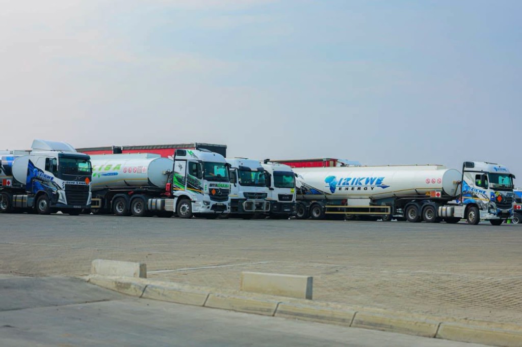 Trucks at the National Truck Stop Framework launch.