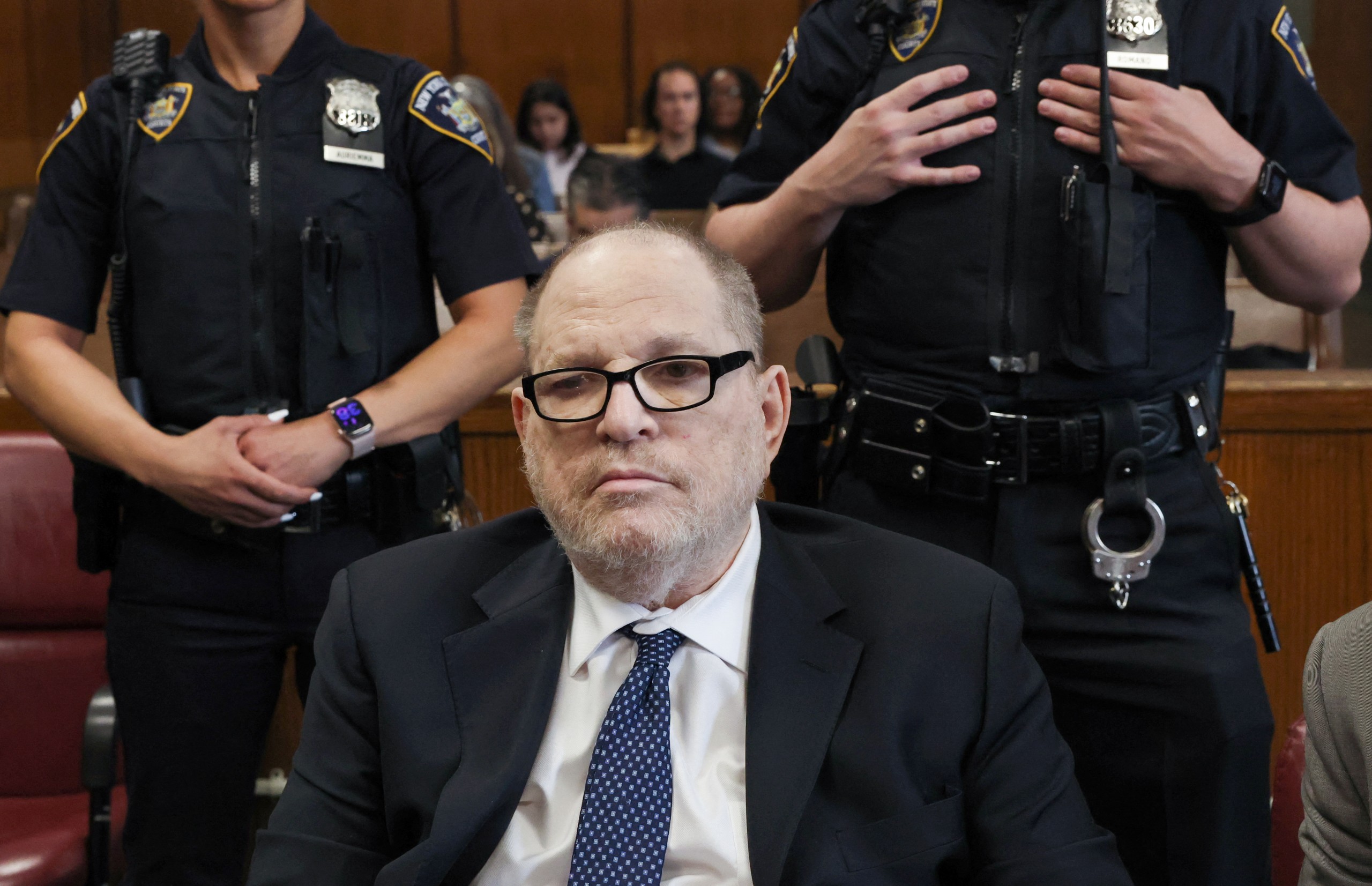 Former Hollywood film producer Harvey Weinstein during a court appearance in the Manhattan Supreme Court in May this year. Photo by Timothy A. Clary/Pool/AFP