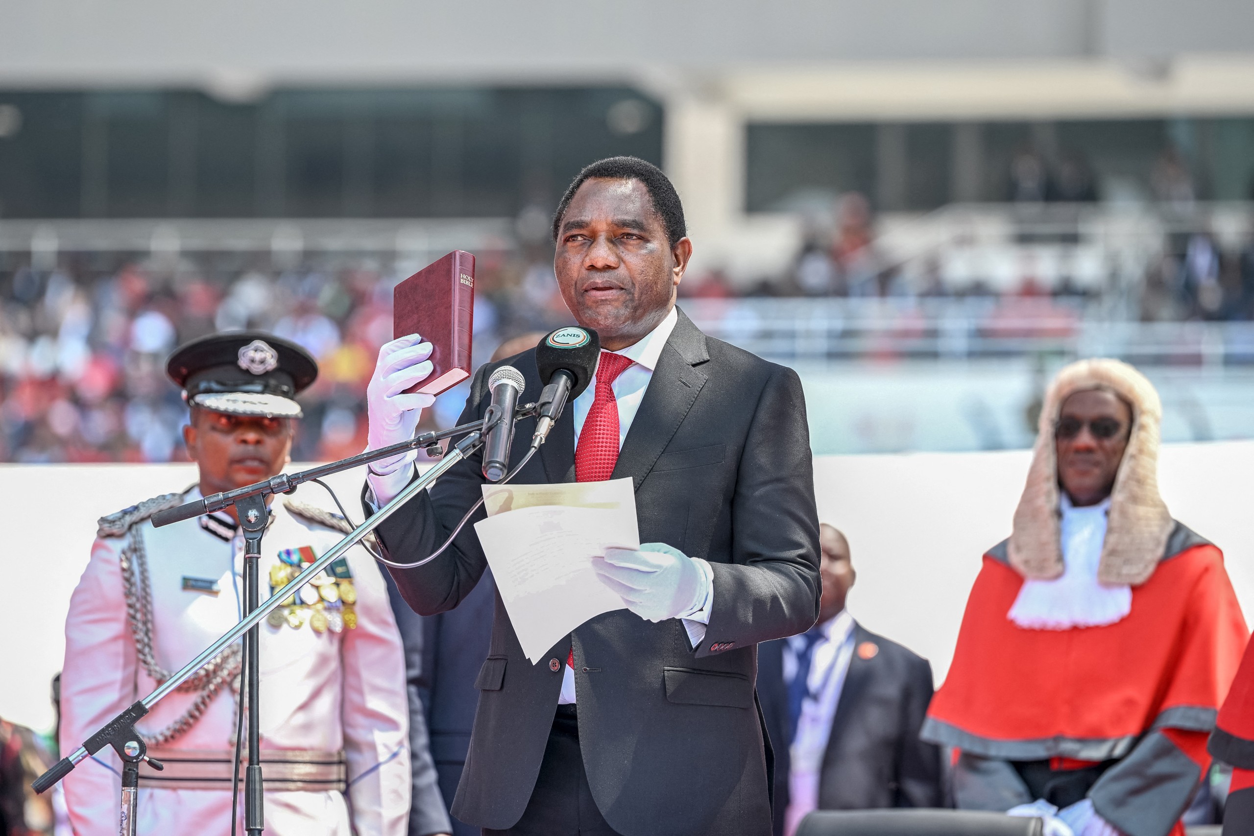 Zambian President Hakainde Hichilema was sworn in for a second term.