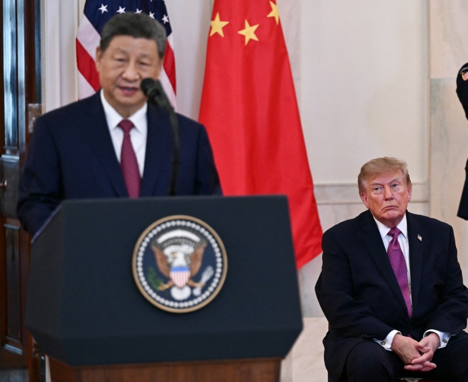 Chinese President Xi Jinping meets President Donald Trump.