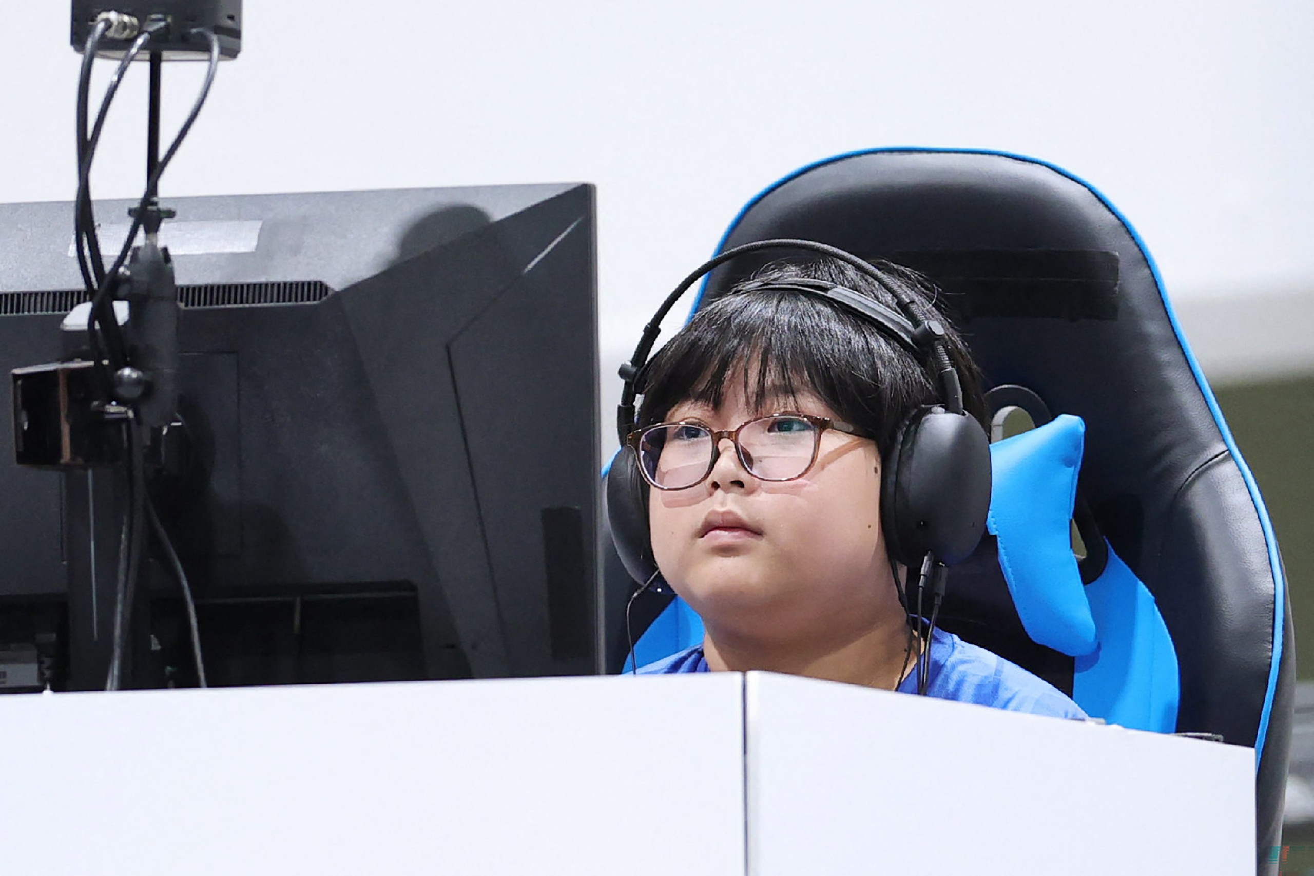 Japan's Yuki Kurihara competes in the Puyo Puyo Champions final at the Aichi Sky Expo in Tokoname on Saturday 26 September. Photo: Jiji Press/AFP