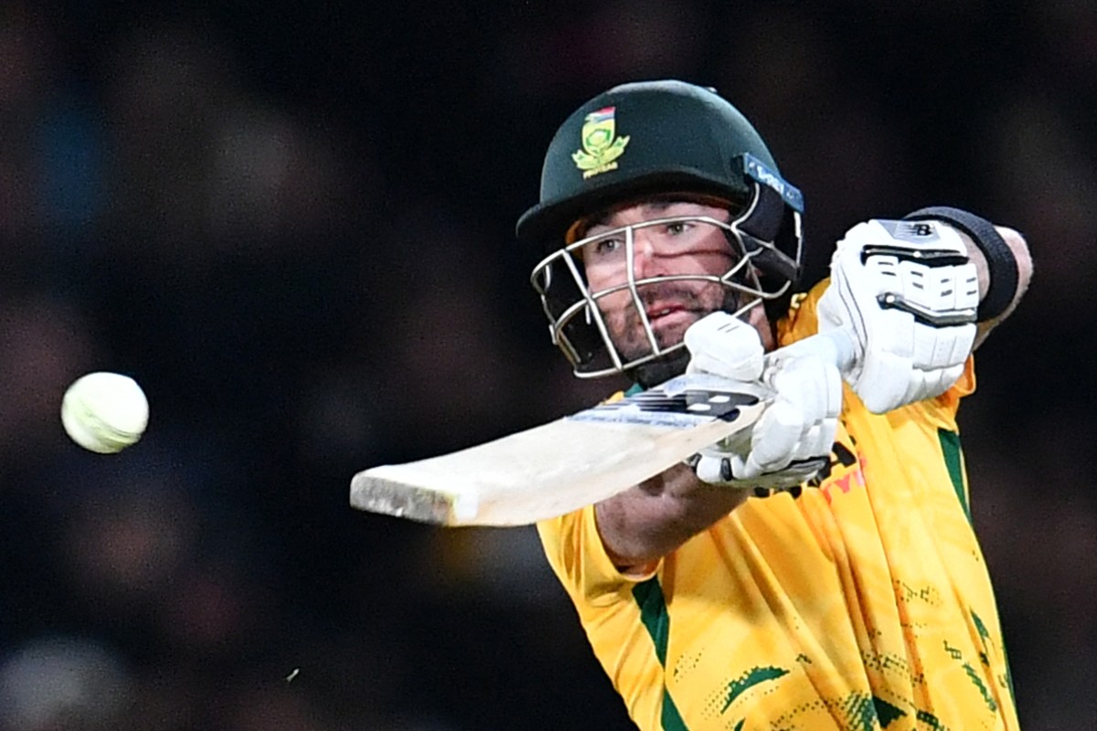 South Africa's Connor Esterhuizen plays a shot during the fifth Twenty20 international cricket match between New Zealand and South Africa