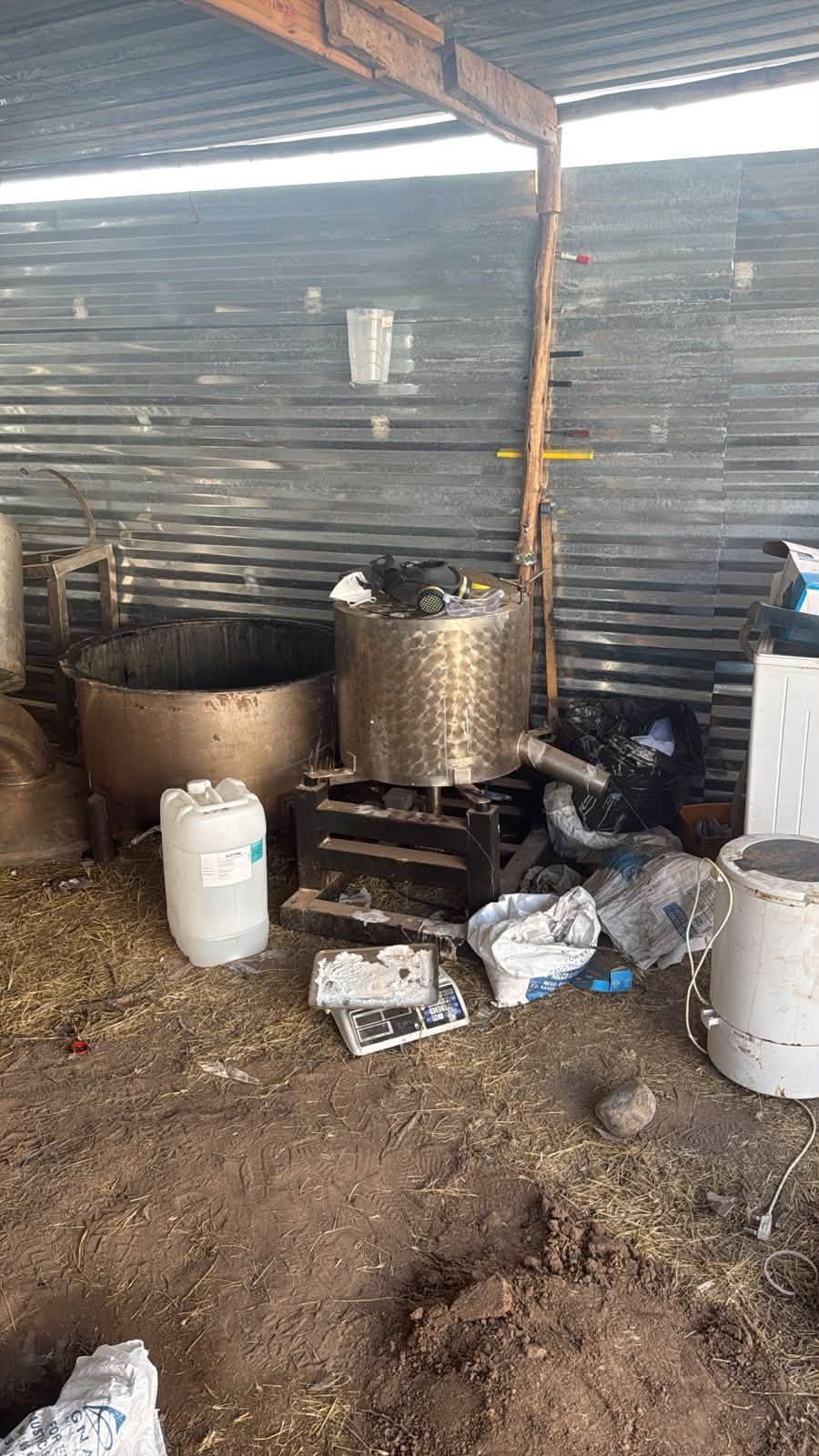 Police discovered another sophisticated drug manufacturing equipment at the remote farm north of Johannesburg. PHOTO: SAPS