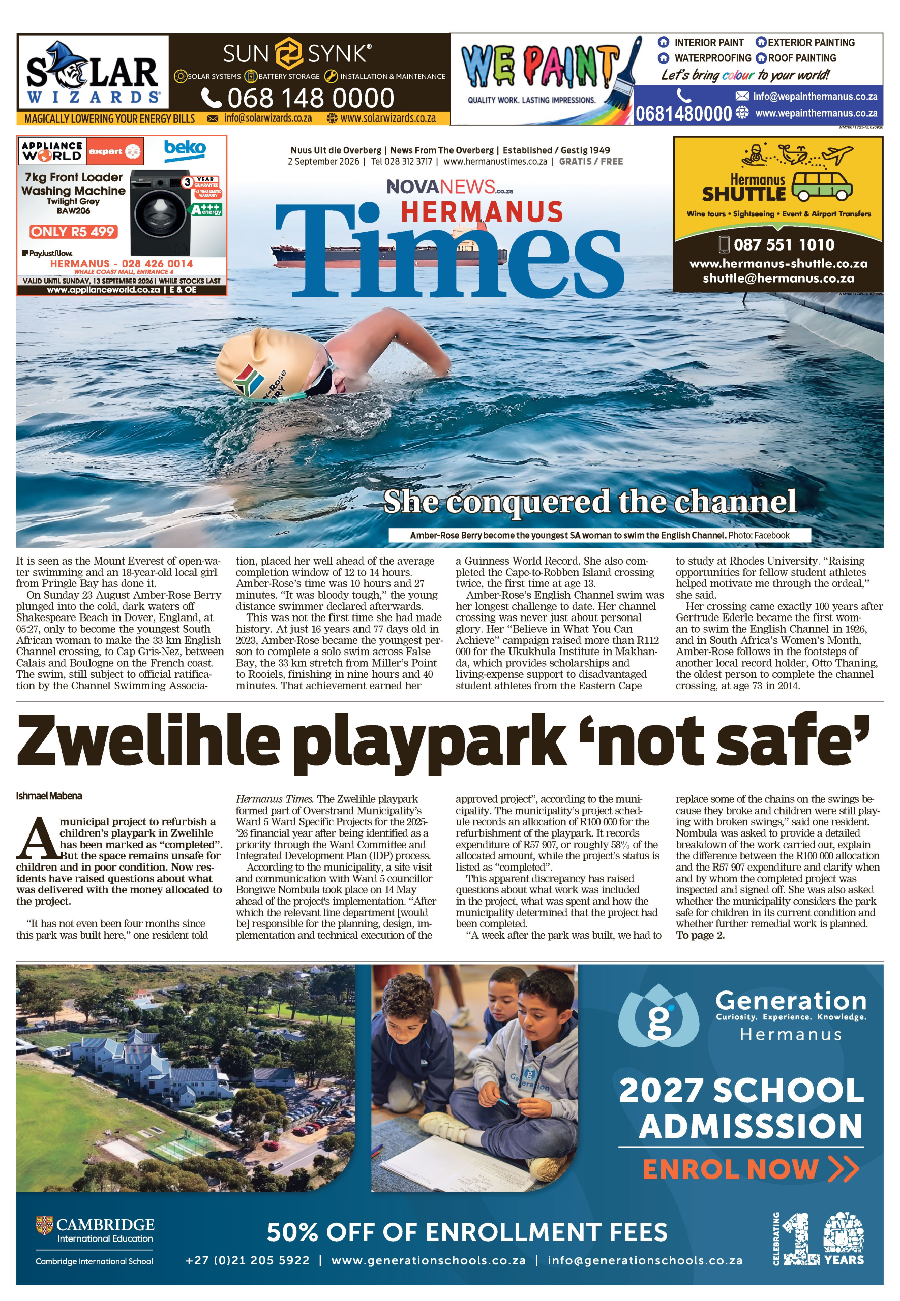 Hermanus Times – E-edition – 2 September 2026