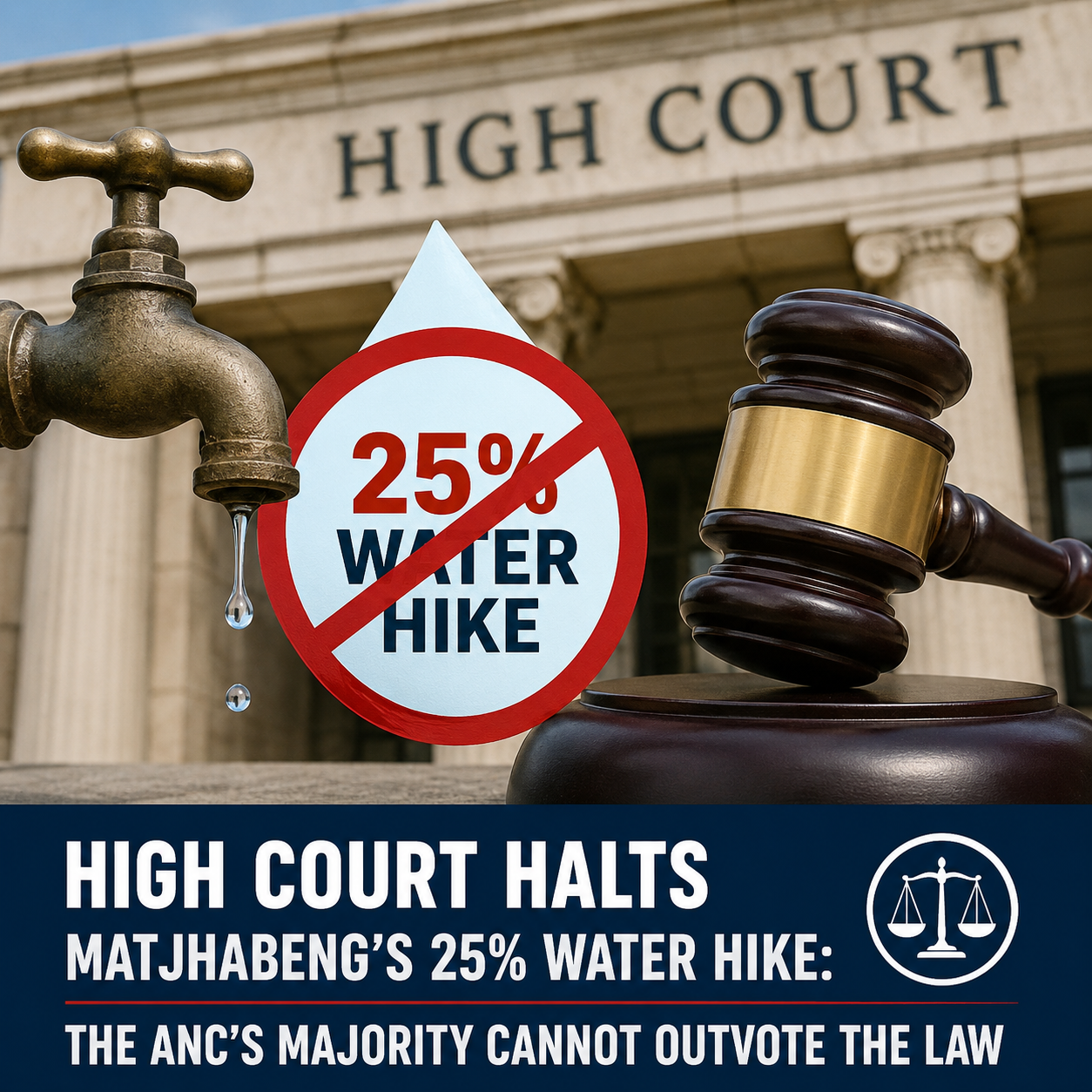 Court halts Matjhabeng’s 25% water hike: the ANC’s majority cannot outvote the law