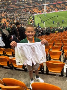 Bok Captain gives match shorts to starstruck young fan