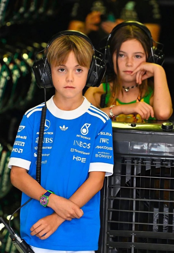 Toto Wolff's son Jack and Penelope Kvyat — daughter of Kelly Piquet and former F1 driver Daniil Kvyat, and Verstappen's stepdaughter — were spotted together throughout the weekend.