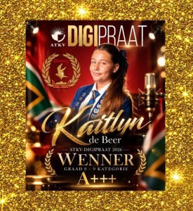 Kaitlyn de Beer palm nasionale ATKV-DigiPraat-titel in