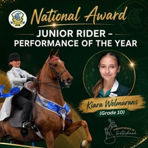 Kiara Wolmarans honoured as National junior rider of the year