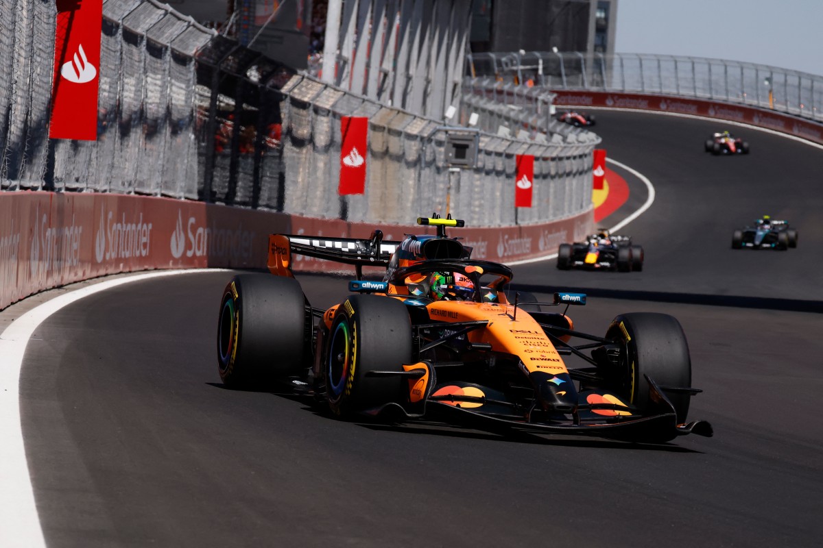 McLaren-Mercedes' British driver Lando Norris competes in the Spanish Formula One Grand Prix at the Madring circuit