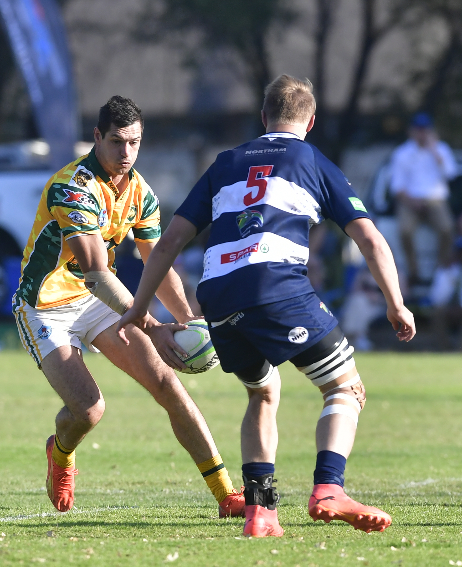 Players battle it out during the 2024 African Rainbow Community Gold Cup Final match between Naka Bulle and Northam Rhino
