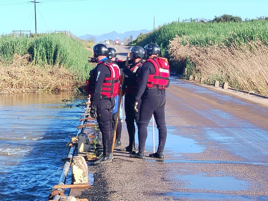 Polisieduikers op die laagwaterbrug