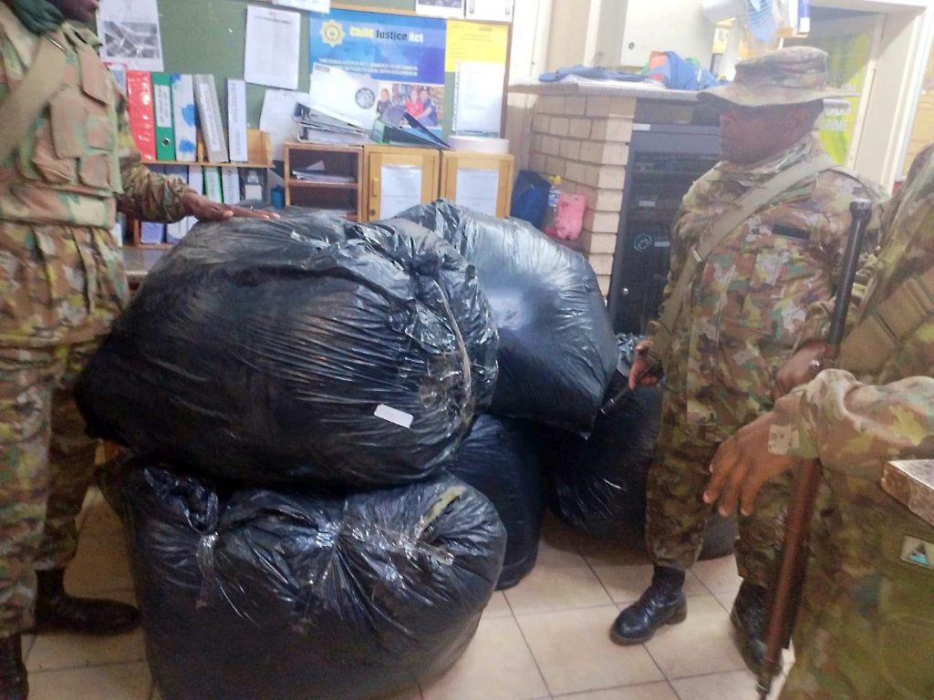 
Suspected marijuana recovered from the bakkie during a night operation at Tsupane.