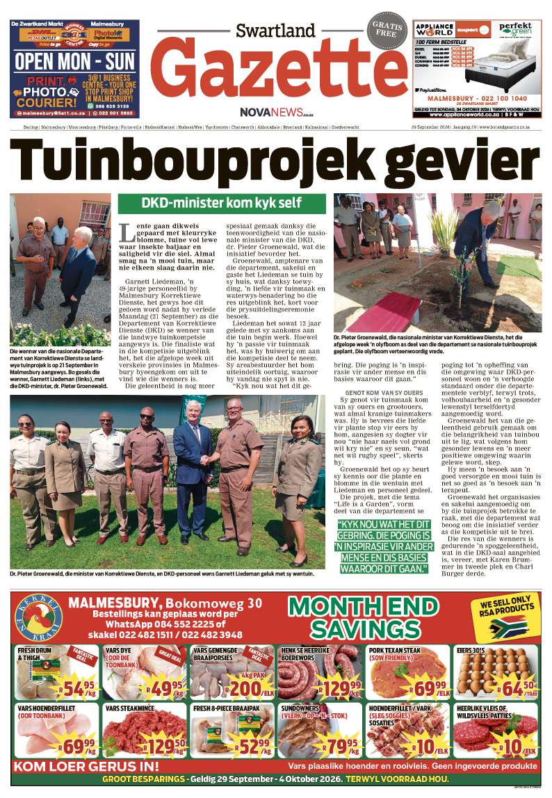 Swartland Gazette – E-Edition – 29 September 2026