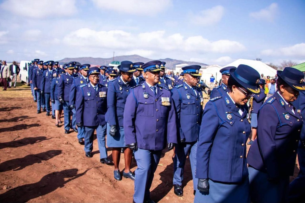 Funeral of the Captain who was killed in a shootout, in Knysna.