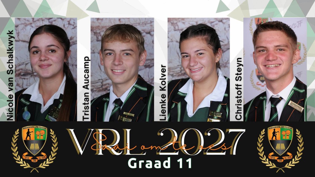 VRL-Leiers aangekondig vir Hoërskool Jim Fouché vir 2027