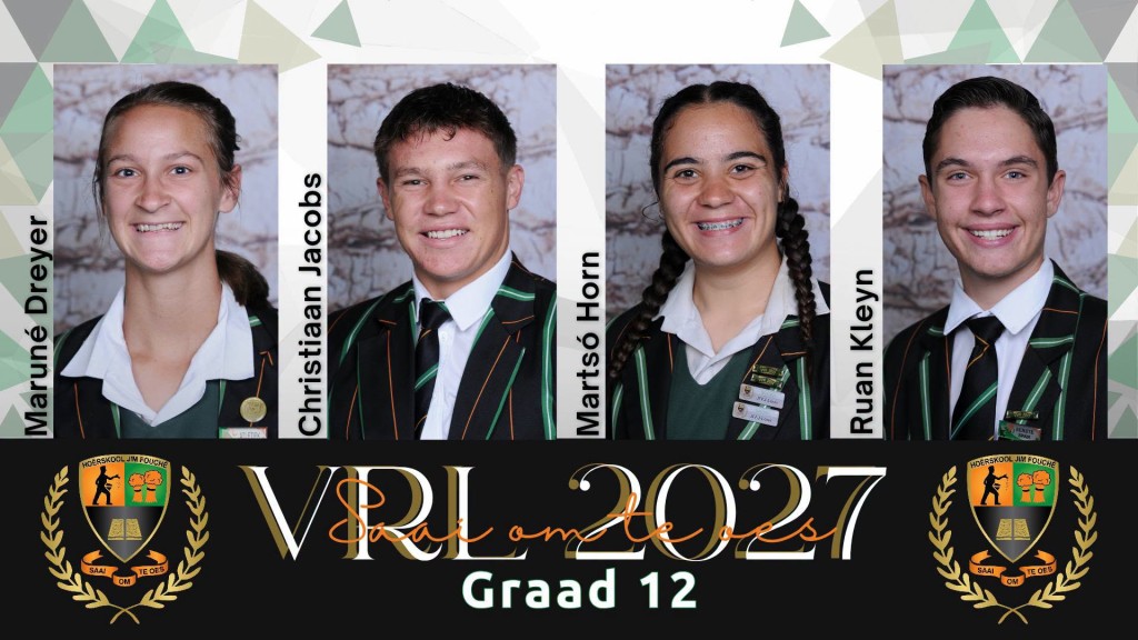 VRL-Leiers aangekondig vir Hoërskool Jim Fouché vir 2027