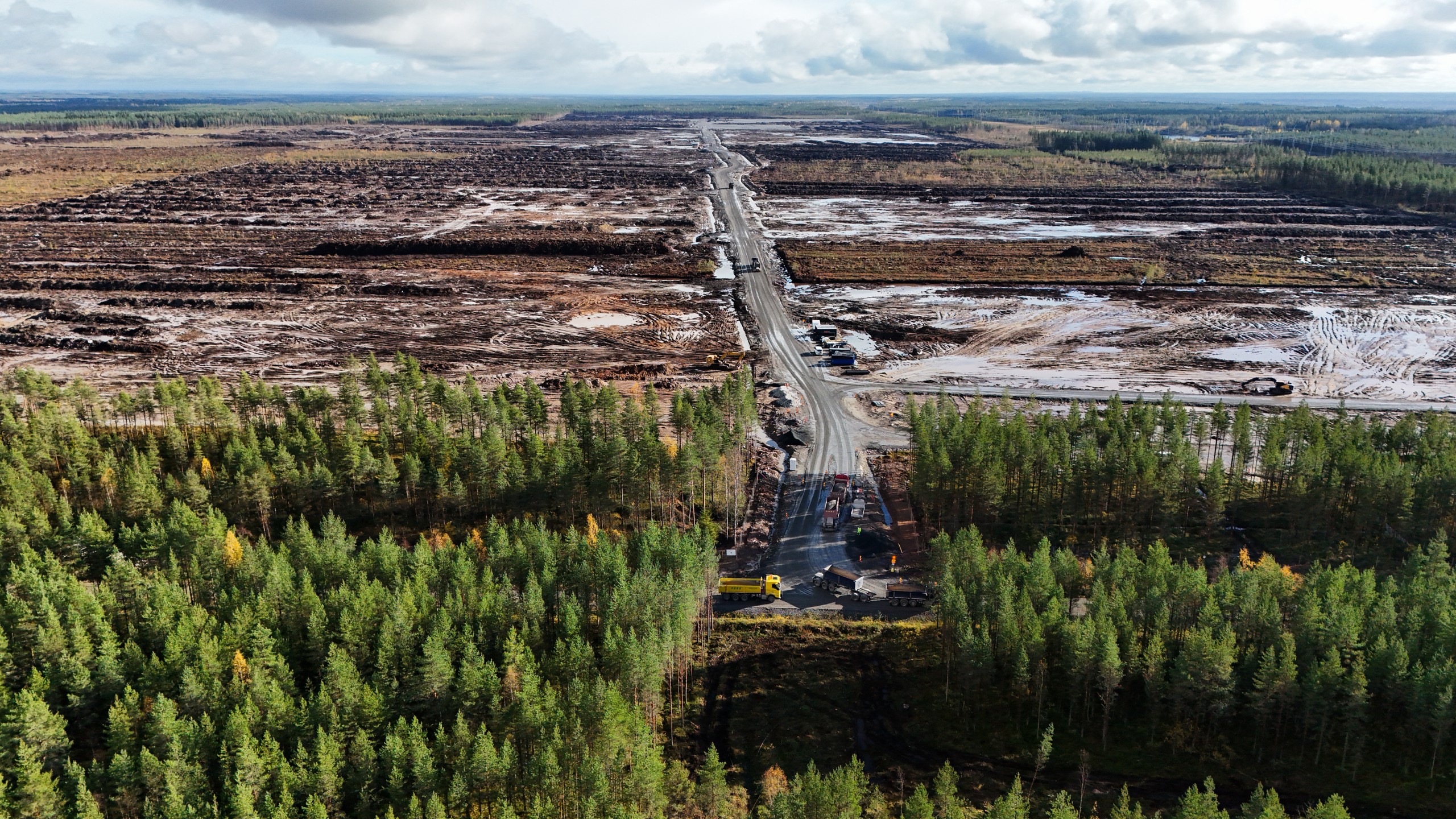 An aerial view shows the site where Google's data centre is set to be built in Muhos, Finland.