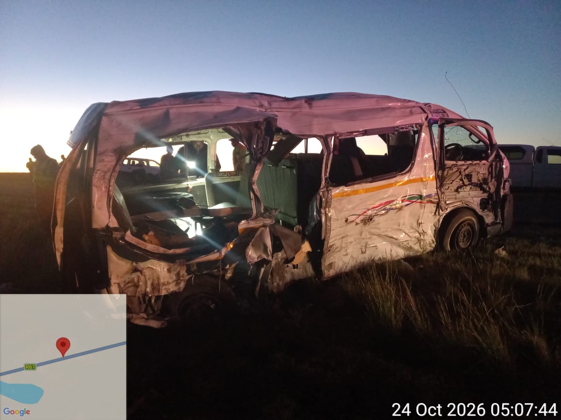 Six people have died and six others were seriously injured in a crash involving a minibus taxi and a truck on the R61 near Aberdeen.