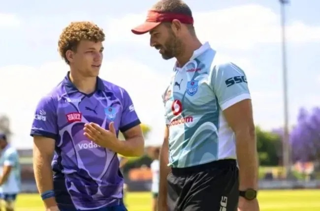 Luan Giliomee and Willie le Roux at a Bulls practice. (Credit: Bulls)