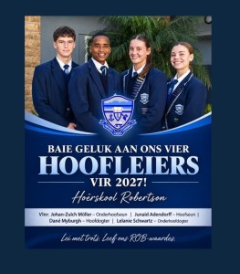Hoofleiersspan vir 2027 – Hoërskool Robertson