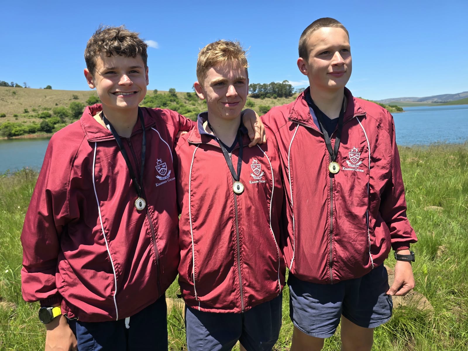 Kearsney paddlers Ethan Kruger, Jack Sternberg, Thomas Bishop