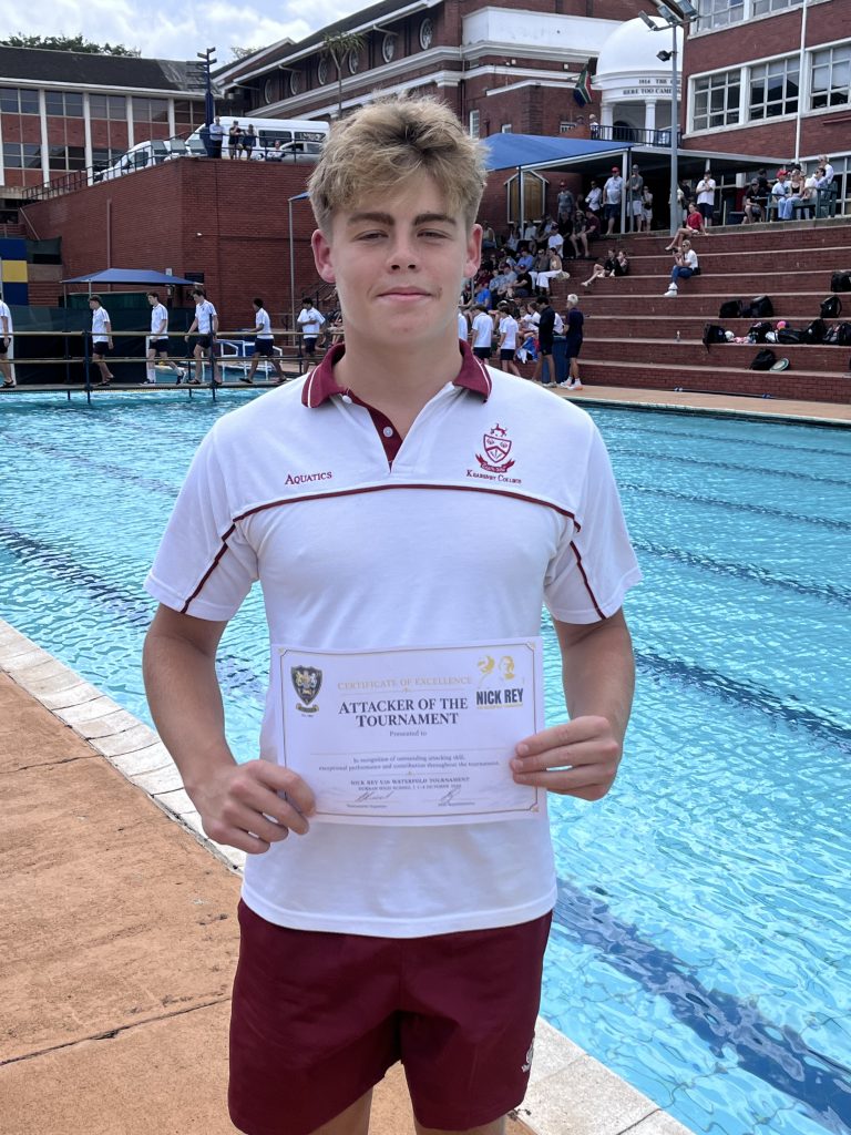 Kearsney's Dru Mills, awarded attacker of the U16 Nick Rey Tournament