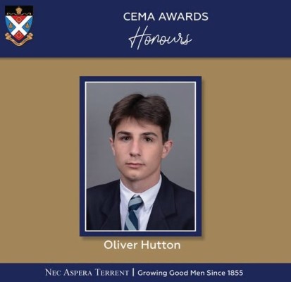 St Andrew’s College Honours Oliver Hutton with CEMA Award