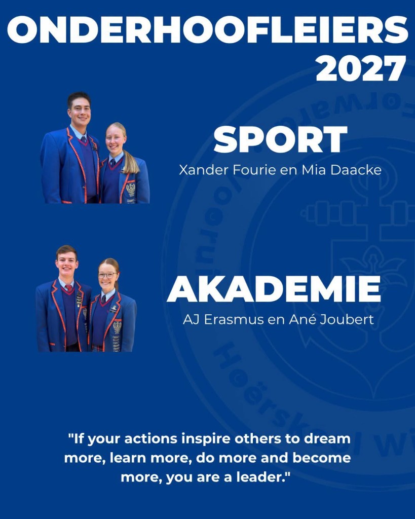 Leerlingleiers vir 2027 - Hoërskool Witteberg