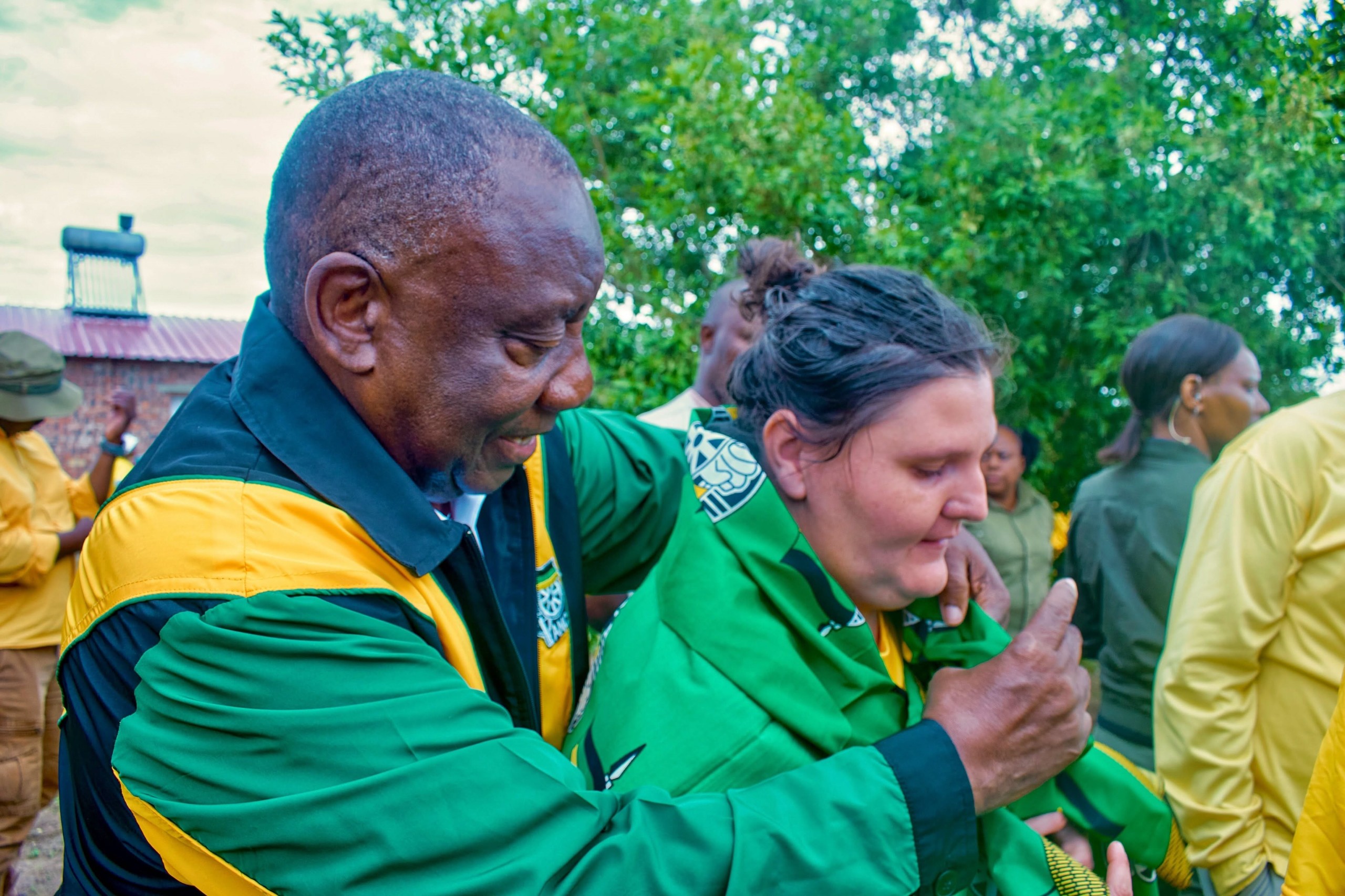 ANC president Cyril Ramaphosa with party loyalist