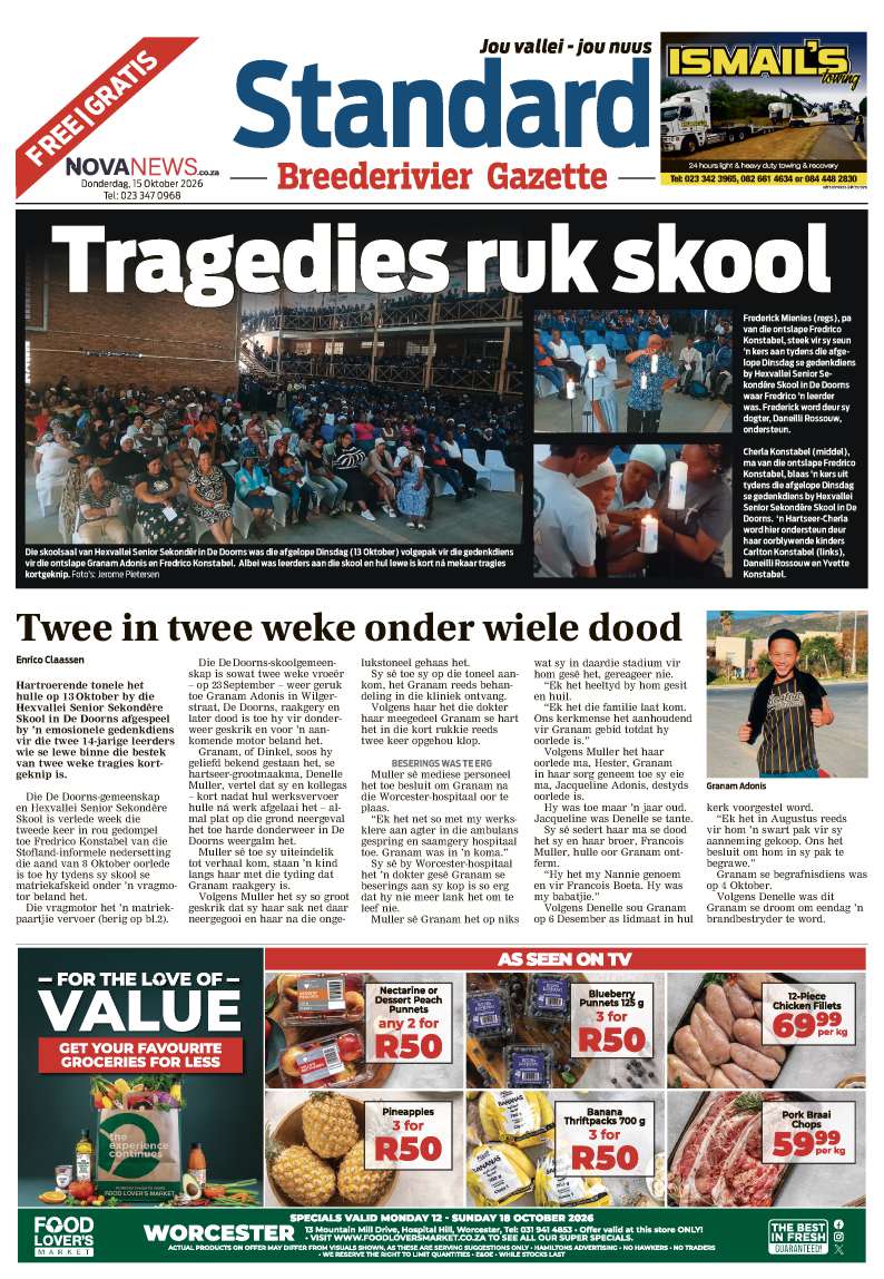 Standard Breederivier Gazette – E-edition – 15 October 2026