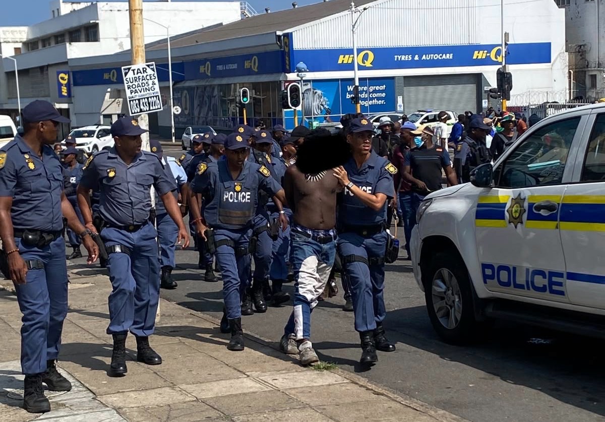 Police in Durban arrested a man that threatened to disrupt a soccer match.