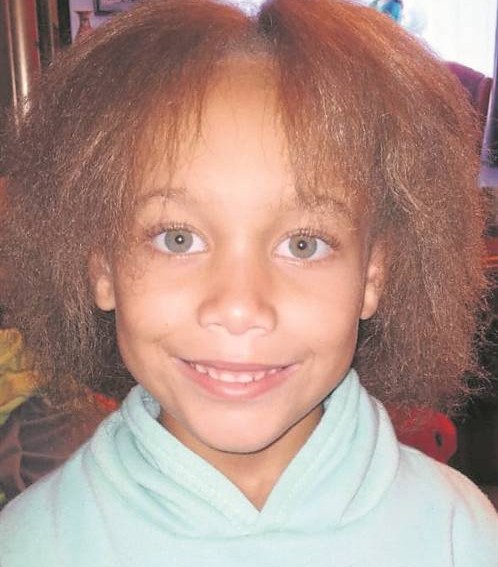 Joshlin Smith (7) met los hare soos op die dag van haar verdwyning.